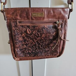 Volenchi Brown Leather Crossbody Bag With Matching Wallet